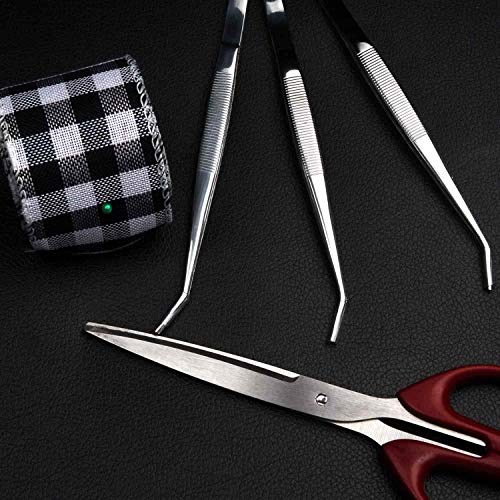 Stainless Steel Tweezers, with Curved Serrated Tip Multipurpose Sewing Machine Tweezers Forceps for Craft Repairing - size: 1 Count (Pack of 1)