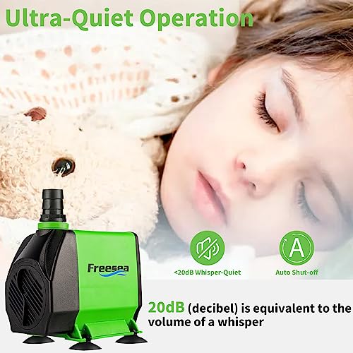 FREESEA Pond Submersible Water Pump: 1050GPH 100W Adjustable Ultra Quiet Fountain Pump with 6.5ft Tubing for Aquarium Fish Tank | Outdoor | Small Pond | Waterfall | Hydroponics - size: 100W/1050GPH