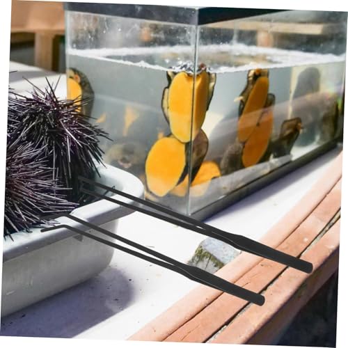 Toyvian 4pcs Aquarium Tweezers Set Long Stainless Steel Fish Tank Tools Curved Straight Tweezers for Planting and Feeding Durable Fish Tank Accessories