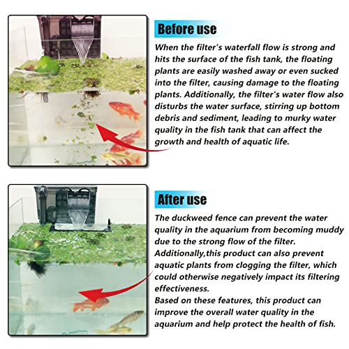 HOZOE Aquarium Floating Plant Corral, Intercepting Floating Plants from Filters and Heaters, Adjustable Height with Water Level, Can Be Used to Framed and Frameless Aquariums. (Combo Pack).