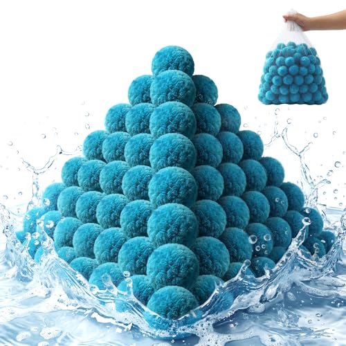 2026 Upgraded Pool Filter Balls 3.1lbs with Mesh Bag, Reusable Pool Balls for Swimming Pool Pump Sand Filter Balls Media, Replace 120lbs Filter Sand for Above & In Ground Pool - size: 3.1 lbs
