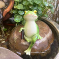 Funny Frog Figurines Plant Decorations for Pots Cute Frog Statue Outdoor Garden Decor for Fish Tank,Flower,Lawn,Yard,Home Office Desktop Decoration Gift