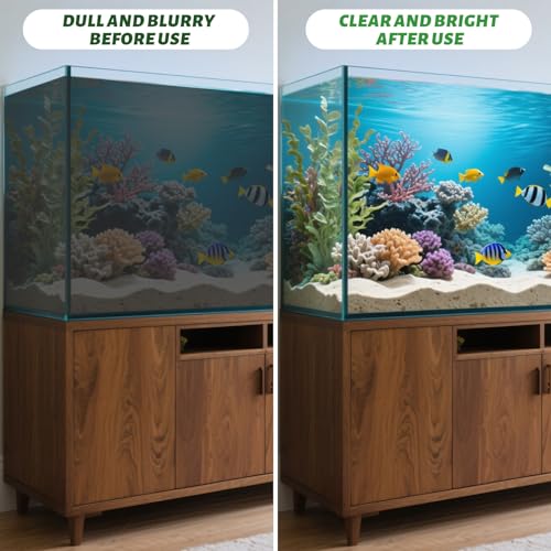 Aquarium Background Gel, 30ML(1OZ) Glue for Fish Tank with Brush and Scraper, Easy to Apply, Clearer and Brighter