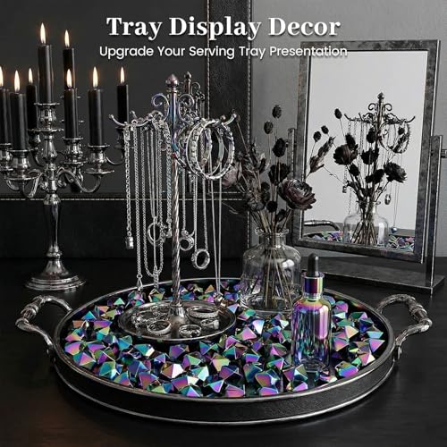 DomeStar 150PCS Iridescent Black Fake Ice, 2Cups Acrylic Gems Crystals Black Purple Rocks Diamonds Vase Centerpiece for Vase Fillers Party Table Scatter Wedding Food Display - color: Iridescent Black
