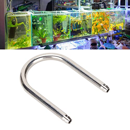 Zerodis Aquarium U Shape Tube, Fish Tanks Carbon Dioxide Air Bend Trachea Connecting Pipe Stainless Steel Tube CO2 Connector for Aquarium Fish Tanks Co2 Oxygen Tubing