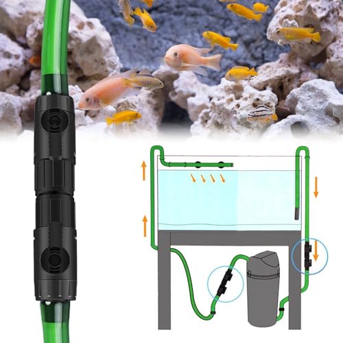 MiOYOOW Aquarium Hose Valve, Fish Tank Hose Connector Aquarium Water Control Valve with Quick Release Handle for 12/16MM Pipe - color: 16mm to 16mm
