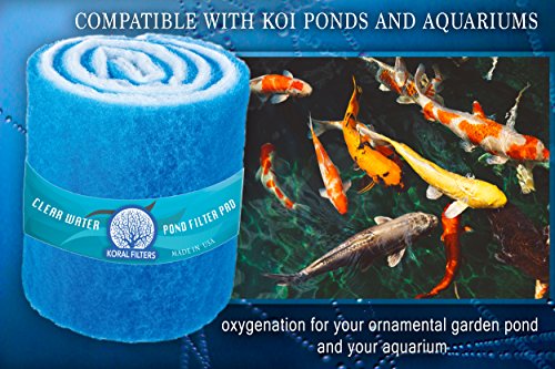 Premium Koi Pond Filter Media Roll - High-Efficiency Pond Filters for Outdoor Ponds, Reusable Fish Pond Filter Material, Made in USA (PRO - Blue -10ft roll) - style: PRO - Blue -10ft roll