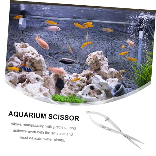 BESPORTBLE Professional Stainless Steel Aquarium Scissors Durable Spring Design for Easy Trimming of Water Plants Portable Fish Tank Tool for Precise Maintenance