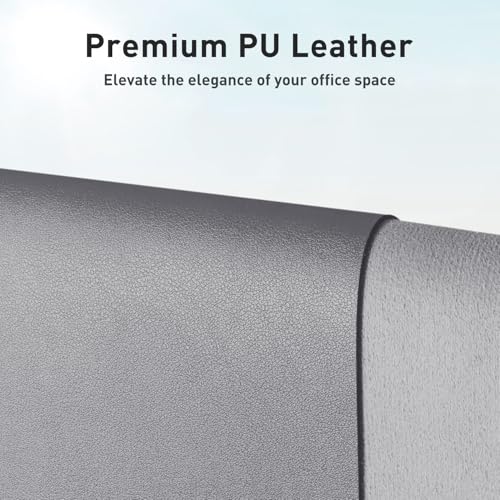 Aothia Leather Desk Pad Protector, Mouse Pad, Office Desk Mat, Non-Slip PU Leather Desk Blotter, Laptop Desk Pad, Waterproof Desk Writing Pad for Office and Home (23.6" x 13.7", Light Grey) - color: Light Grey, size: 23.6" x 13.7"