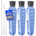 6 Pack Holikme 4 in 1 Cup Lid Cleaning Brush Set with 3 Straws, Multifunctional Bottle Brush, Silicone Cup Lid Gap Cleaner, Durable Bristle Crevice Cleaning Brush, Blue - color: Blue