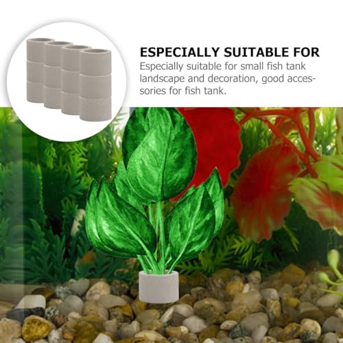 iplusmile Aquarium Plant Holder Rings 1.77In Ceramic – Weighted Anti-Float Secure Fixing – for Fish Tanks Freshwater Aquariums Shrimp Tanks for Live Aquatic Plants Grass Decor