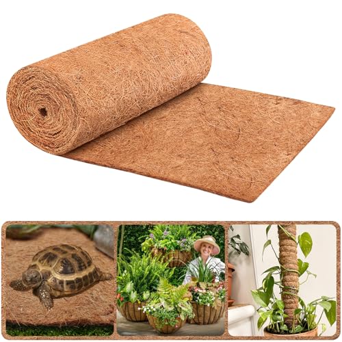 Legigo 16X120 Inch Natural Coco Liner Roll, Coconut Liners for Planter Window Box Hanging Basket, Coconut Coir Roll Coco Fiber Mat for Garden Decoration DIY Moss Poles Pet Pad Reptiles Carpet - size: 16x120 inch