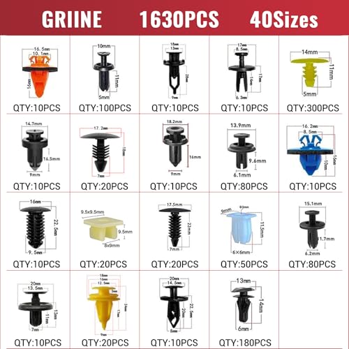 1931 PCS Bumper Retainer Clips Car Plastic Rivets Fasteners Push Retainer Kit Most Popular 40 Sizes Auto Push Pin Rivets Set -Door Trim Panel Fender Clips for Honda Toyota GM Ford Chrysler - size: 1931 Pcs-for Multiple Brands