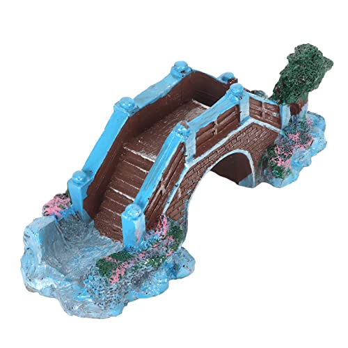 Fish Tank Arch Bridge Decor Resin Aquarium Ornament Simulation Stone Design Landscape Decoration for Fish Tank Hideout Place Size 15cm x 6cm x 5.5cm