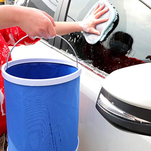 Wakauto Collapsible Water Bucket Folding Bucket Portable Water Storage Container Wash Basin Foot Bath Tub for Fishing Camping Travel Gardening Blue 9L - color: Blue 11l