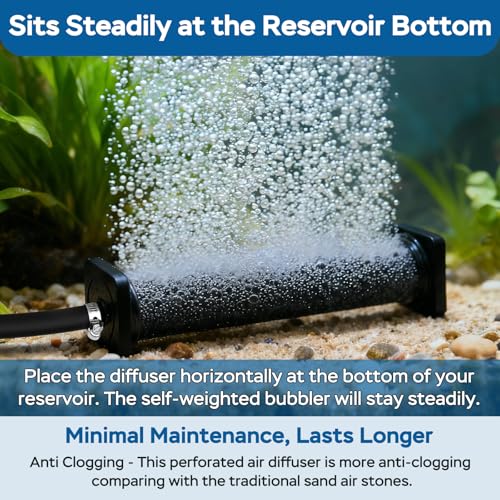 AquaMiracle New Innovative Rubber Air Stone | Air Bubbler | Oxygen Air Diffuser | for Pond Aerator | Pond Aeration | for Large Aquarium | 8”x1.25” | 2-Pack - size: 2 Pack(1.25in)