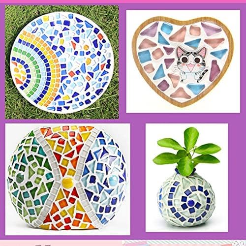 1.1LB Mixed Color Irregular Crystal Mosaic Tiles, Tiny Mini Mosaic Tile DIY Hobbies Handmade Crystal Craft for Craft Bathroom Kitchen Home Decoration DIY Art Projects (Pink Series) - color: Pink Series
