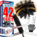 PetOde 42-Feet Dryer Vent Cleaner Kit, Lint Remover，Upgraded Flexible Quick-Snap Brush with Drill Attachment,Extends Up to 42 FEET for Easy Cleaning，Cleaning Tools Use with/Without a Power Drill（New） - size: 42-FEET