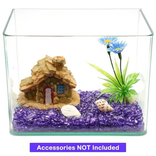 Glass Stones, 1Lb/460g Irregular Sea Glass Dercorative Rocks Non-Toxic Artificial Crystal Pebbles for Aquarium Decoration/Vase Filler/Table Scatter/Handcraft/Jewelry Making/Gems Display, Purple - color: Purple