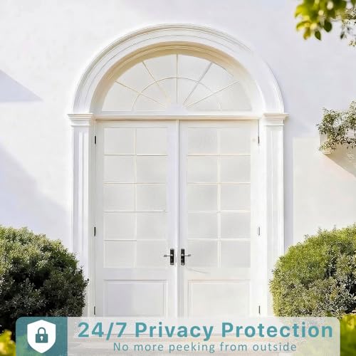 Niviy Frosted Glass Window Privacy Film 78.7 x 23.6 Inch Static Cling Bathroom Window Frosting Film Day and Night Privacy Windows Cling Home Glass Door Cover - color: White, size: 23.6"x 78.7"