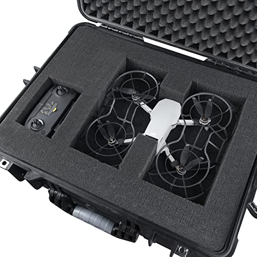 MEIJIA Portable All Weather Waterproof Protective Hard Case,Compact Camera Case with Customizable Fit Foam,Fit Use of Drones,Camera,Equipments, Elegant Black,20.62 x16.85x8.11inches - color: Elegant Black