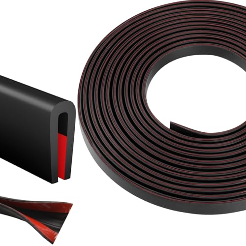 U Channel Silicone Edge Trim Self-Adhesive Silicone Edge Trim Black Edge Protector for Sheet Metal Fit 3/32"(2.4mm) Length 20Ft(6m) - color: Black, size: Fit 3/32" - L 20'