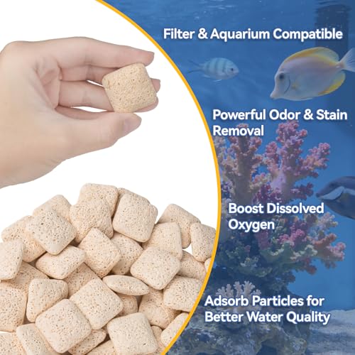 Sukh Ceramic Bio Filter Media - 425g for Aquarium Biological Filtration,Compatible with HOB, Canister, Sump & Pond Filters,High Surface Area Ceramic Rings with 2 Mesh Bags