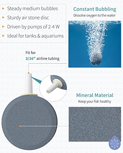 Pawfly Aquarium Air Stone Disc Bubbler 1.5 Inch Bubble Release Tool Round Oxygen Diffuser for Nano Air Pumps Fish Tanks Buckets Small Ponds and DWC Reservoirs, 8 Pack - color: 8 Pack