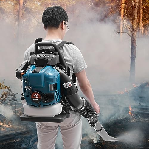 Backpack Leaf Blower 75.6CC 4 Stroke Backpack Gas Powered Leaf Blower with 1.9L Fuel Tank, Grass Lawn Blower Air Cooling Gasoline Blower for Sand, Gravel, Snow, Yard, Leafs