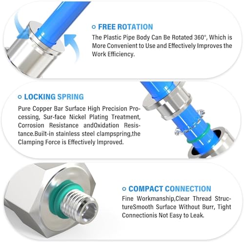 TAILONZ PNEUMATIC 304 Stainless Steel Male Straight 6MM Tube OD x 10-32 Inch UNF Thread Push to Connect Fittings PC6-U10 (Pack of 2) - size: 6mm OD X UNF10-32