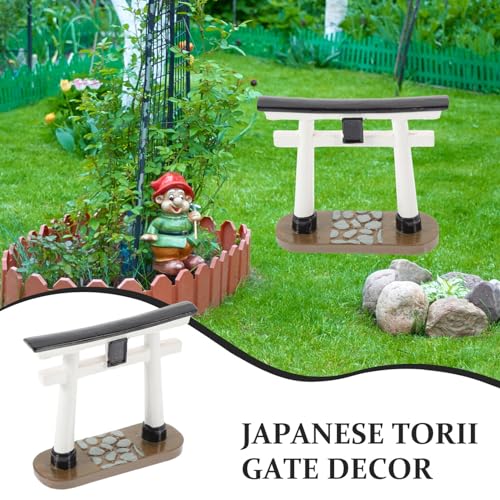 Japanese Torii Gate,Fish Tank Decorations Asian Aquarium Statue Japan Shrine Oriental Pagoda Bridge Sandstone Ornament Betta Fish Decorations for Tanks As Shown