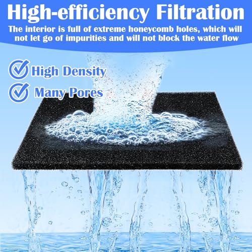Aquarium Filter Pad - Aquarium Filter Media, Aquarium Filter Floss,15.7 x 19.6in Filter Pad, Filter Floss for Fish Tank, Aquarium, Ponds,Garden，Saltwater, Fershwater,Plant, Trutle(Black)