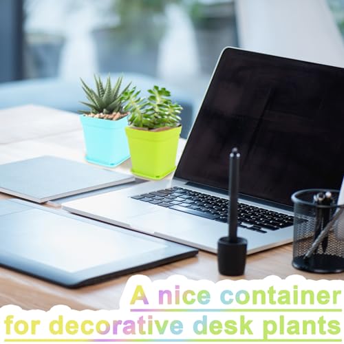 Anyumocz 70 PCS 3" Colorful Plastic Plant Pots,Plastic Square Nursery Pot,Seedling Nursery Pots with Saucers for Indoor Outdoor Plants,Garden,Flower,Home,Office,Balcony Decor - color: 7 Colors