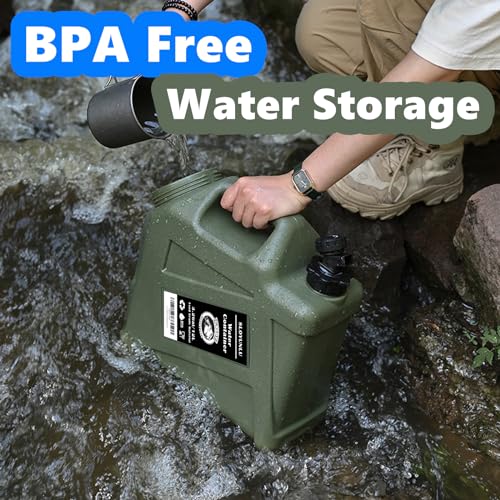 3.2 Gallon Water Jug with Spigot, BPA Free Leak-Proof Camping Water Container, Portable Emergency Water Storage for Outdoor Hiking, Camping, Home Use, Camping Essentials - color: 3.2gal Green