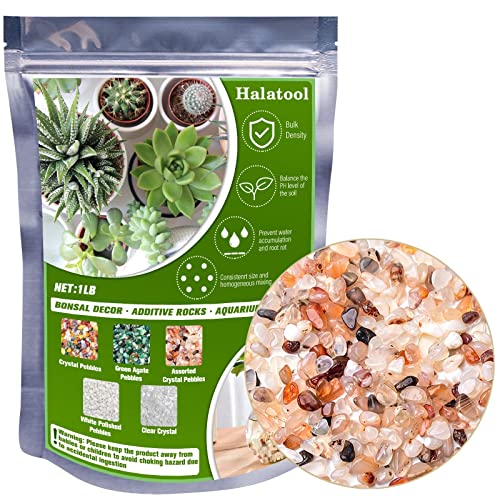 Halatool 1LB Crystal Pebbles 0.27"- 0.79" Natural Landscaping Pebbles Aquarium Gravel Decorative Polished Stone Suitable for Plants Home Decoration DIY Handmade Fish Tanks Vase Filler - size: 1 LB, style: Crystal Pebbles