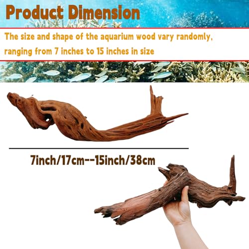 Hamiledyi Aquarium Driftwood, Natural Large 7-15in Coral Driftwood for Aquarium Decor Reptile Tank Decor Terrarium Ornament Wood Branch Trunk Stump for Fish Betta Lizard - size: XL:Mopani Driftwood (7-15in 1PCS)