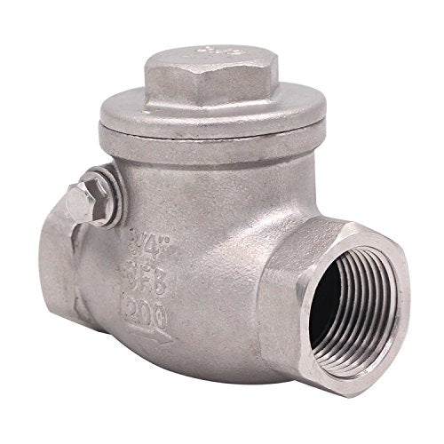3/4 Inch Swing Check Valve - WOG 200 PSI Stainless Steel SS304 CF8M NPT - size: 0.75 Inch, style: Swing