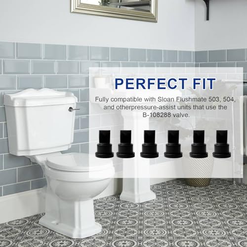 Duckbill Valves Replacement for Sloan Flush Valve Parts Duckbill Valve (Air Inducer), Compatible with Sloan 503, 504 Series Durable Rubber Check Toilet Valve Replacement - 6 Pack
