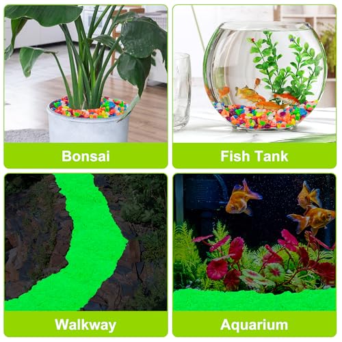 6000pcs 5-8mm Green Luminous Stones Glow in The Dark Garden Pebbles Stones Glow in The Dark Rocks Outdoor Glow Pebbles Aquarium Rocks for Garden Path Walkway Yard Fish Tank Plant Pots - size: 6000, style: Green