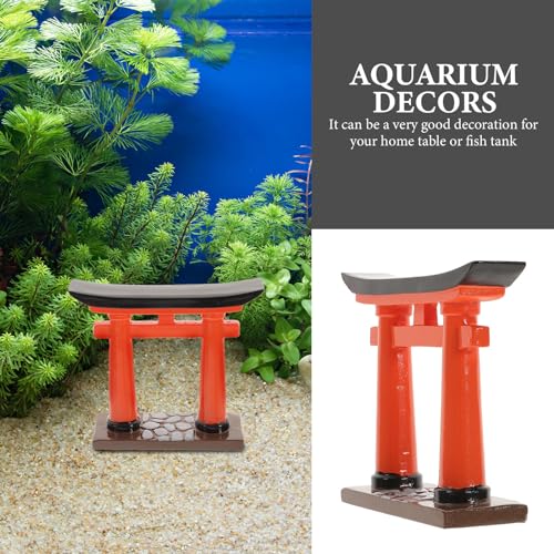 IMIKEYA Japanese Torii Gate Fish Tank Decoration Bonsai Torii Fish Aquarium Decoration Chinese Decor Mini Torii Gate Model Terrarium Fairy Gardens Supplies Aquarium Landscape Prop The Bird