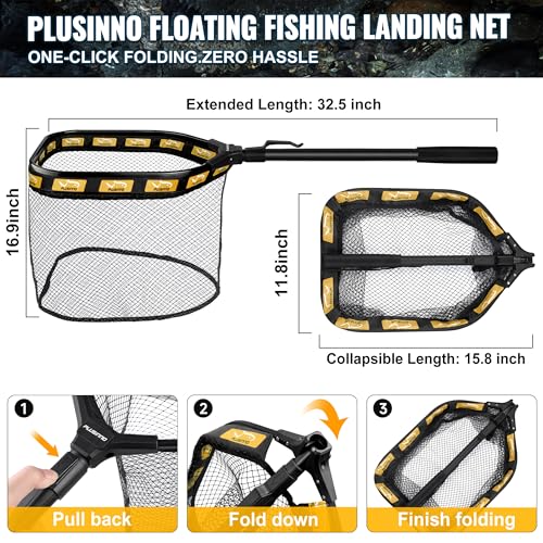 PLUSINNO Fishing Gear,Fishing Backpack with Floating Fishing Net,Tackle Boxes,Waterproof Fishing Tackle Bag,Fishing Gifts for Men - color: Khaki Camo Backpack With Fishing Net