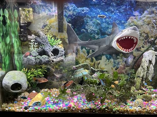 Aquarium Decor Magnetic Great White Shark Ornament – Wall-Mounted Fish Tank Accessory