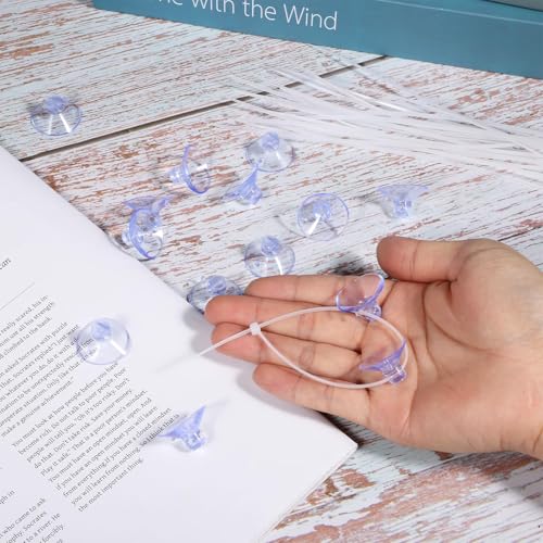 Aquarium Suction Cups, 15 Pcs Small Mini Suction Cups with 30 Pcs Zip Ties for Fish Tank Plants Holder Binding Moss Shrimp Nest Landscape Fixation