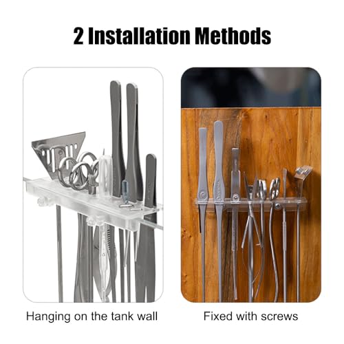 MiOYOOW Aquarium Tool Holder, 13-Holes Fish Tank Accessory Organizer PC Aquarium Tool Rack for Tank Thickness ≤1.2cm
