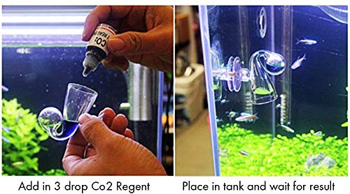 Rhinox Glass Drop Checker Kit with pre-Mixed 4dKH & pH Reagent, 3-Minutes' Setup, 3 Seconds to Read Result, Color Change Reflects CO2 Level