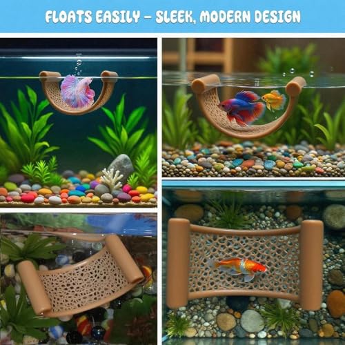 CPLIKE Natural Wood Betta Hammock - Floating Resting Log for Bettas, Shrimp & Nano Fish - Aquarium Hideout, Fish Tank Decor, Aquatic Perch for Small Tanks - color: B: Wood