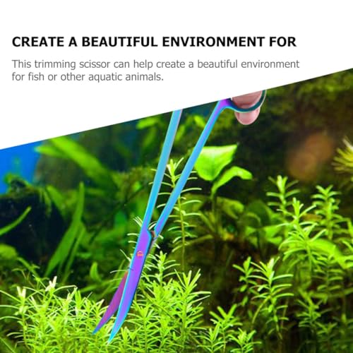 Operitacx Stainless Steel Aquarium Plant Scissors, Curved Aquatic Plant Trimming Tools for Fish Tank, Cleaning Scissor for Freshwater and Saltwater Aquariums