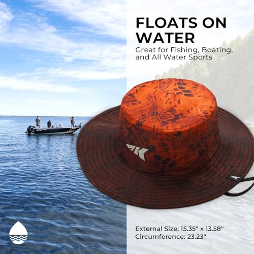 KastKing Sol Armis UPF 50 Boonie Hat - Sun Protection Hat, Fishing Hat, Beach & Hiking Hat, Paddling - color: N: Prym1 Blaze Faded, size: Laser-vented Design