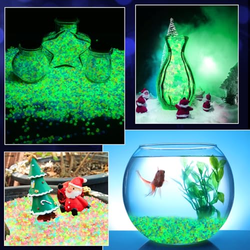 Landical 40000 Pcs 3-5mm Glow in The Dark Rocks for Fish Tank Aquarium Luminous Gravel Bulk Pebble Craft Small Landscaping Glow Sand Stone for Potted Plant Succulent Decor, 2.2 Lb/ 1 kg(Multicolor) - color: Multicolor