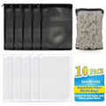 MAQIHAN 10pcs Aquarium Filter Media Bags - Mesh Filter Bags Reusable Bags with Zipper for Activated Carbon Ceramic Rings Filter Balls Fish Tank Pond 5.9 X 7.8 Inch
